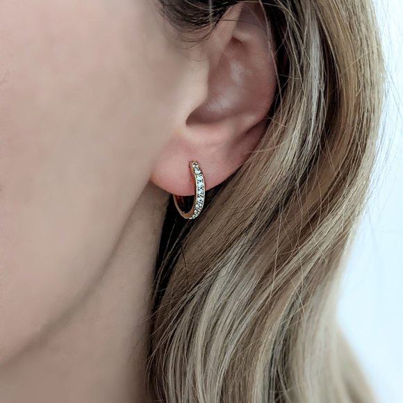 Kim Petite Pave Hoops - Picture 1 of 4